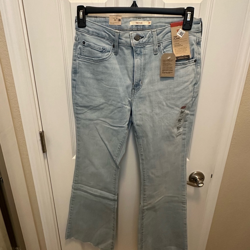 Levi's Women's Light Blue Jeans 726 flare size 30